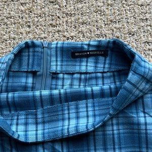 Brandy Melville Blue Plaid Mini Skirt